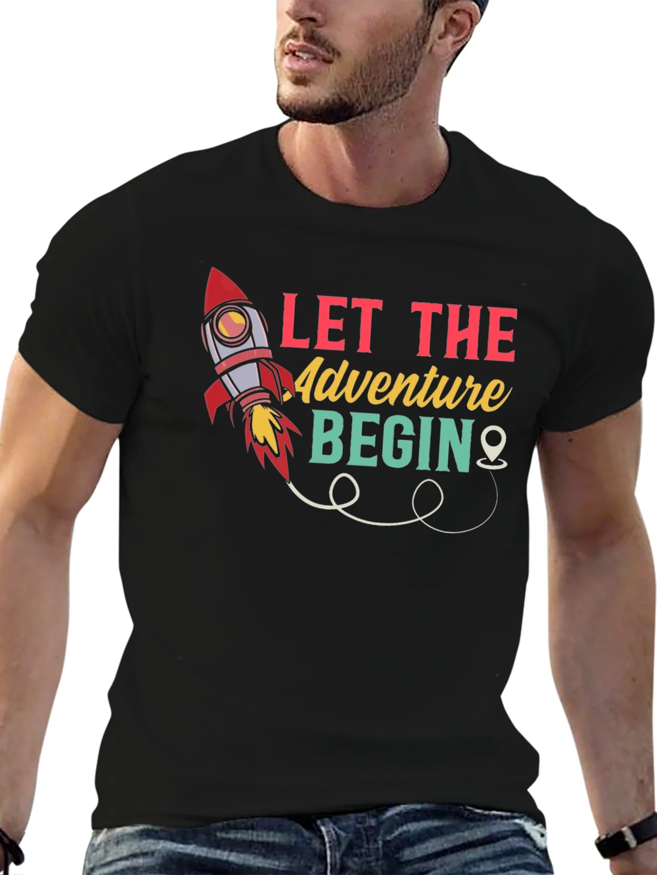 Camiseta Negra Que Empiece la Aventura