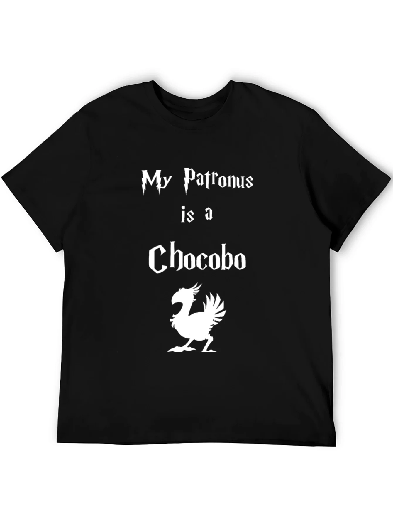 Camiseta Negra Mi Patronus es un Chocobo