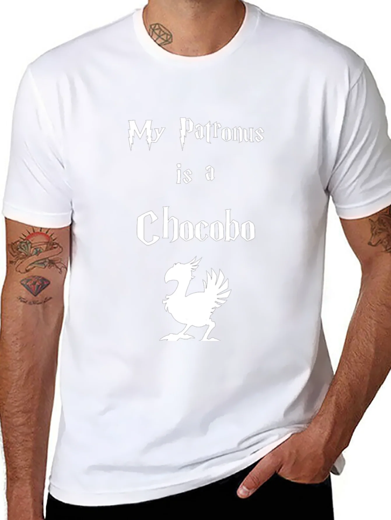 Camiseta Negra Mi Patronus es un Chocobo