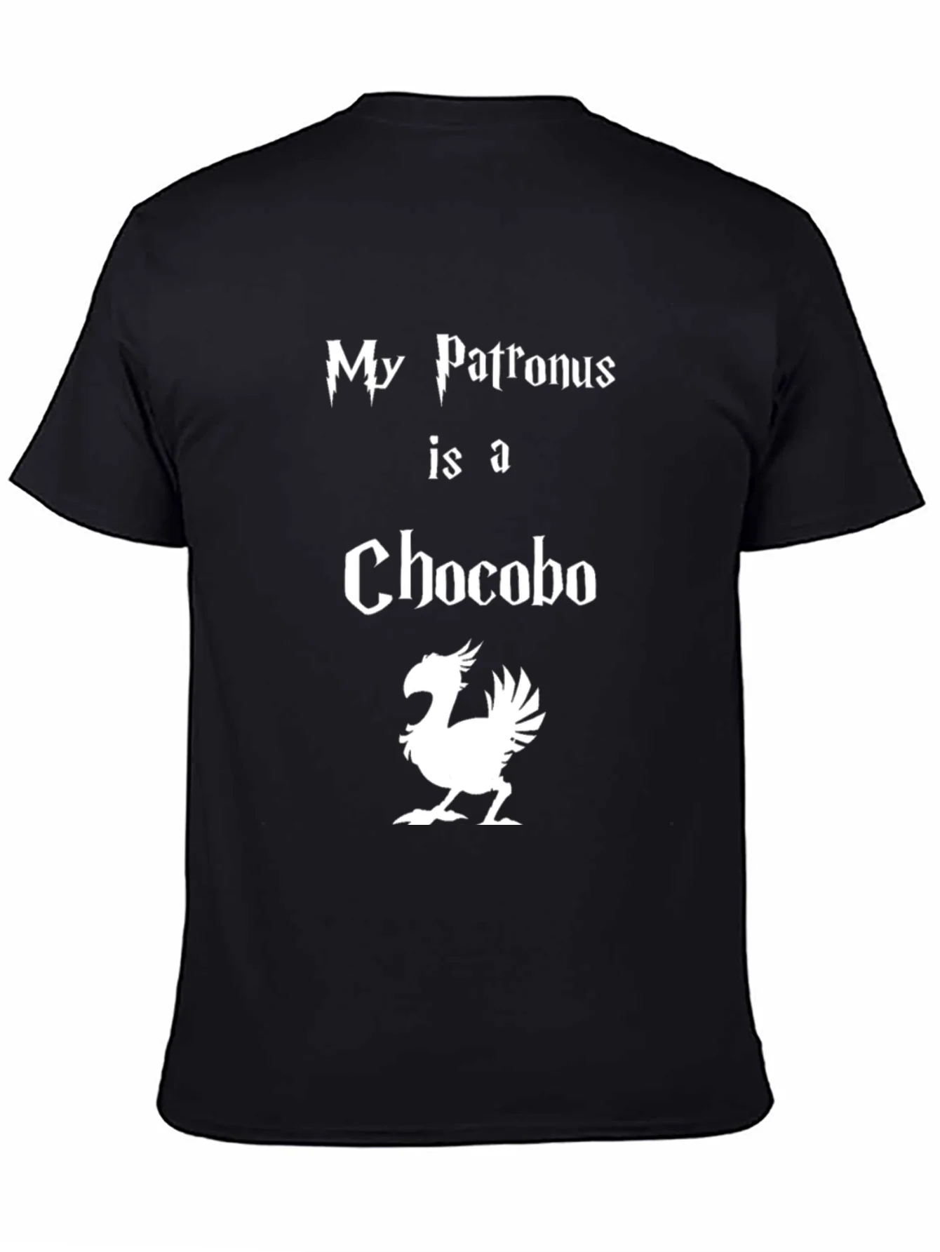 Camiseta Negra Mi Patronus es un Chocobo