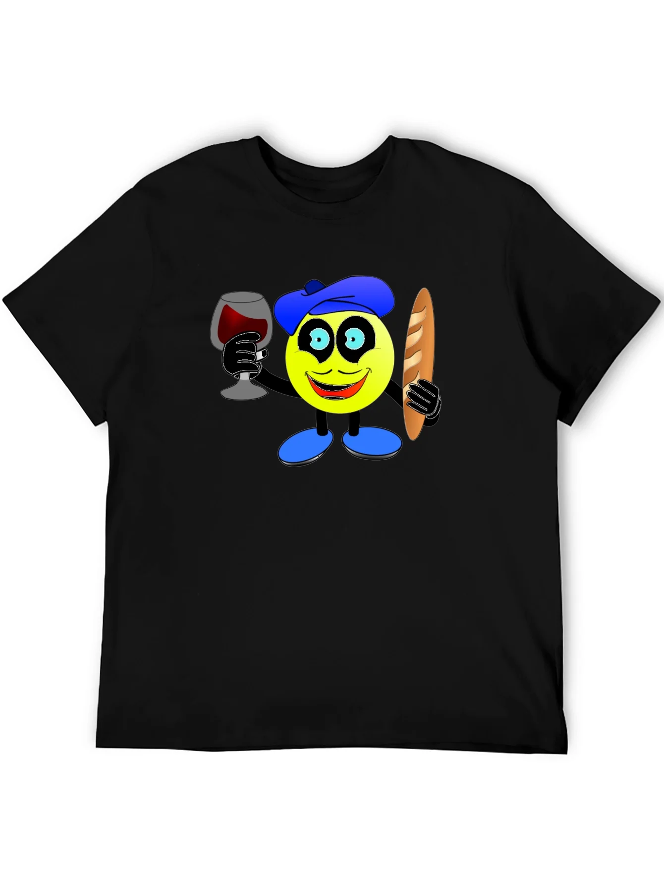 Rebbecca French Emoji T-Shirt - Wine & Baguette
