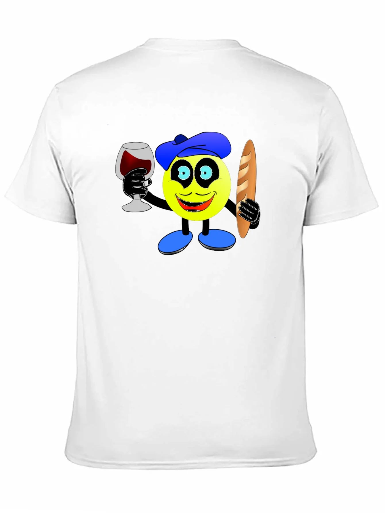 Rebbecca French Emoji T-Shirt - Wine & Baguette