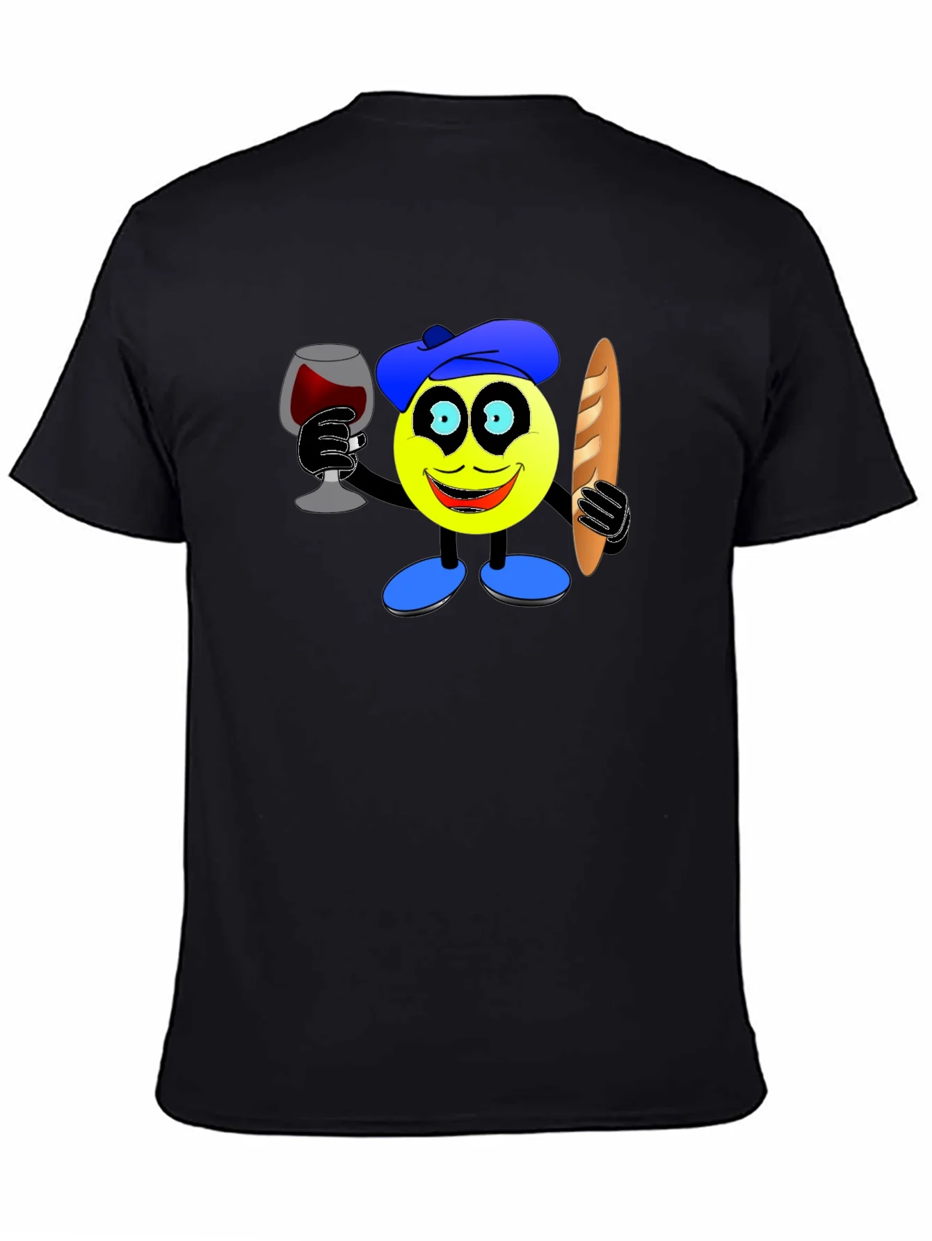 Rebbecca French Emoji T-Shirt - Wine & Baguette