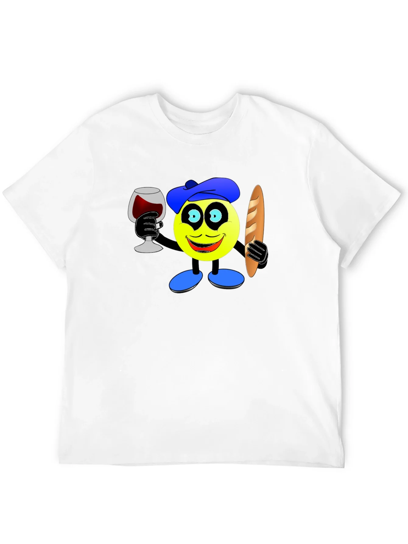 Rebbecca French Emoji T-Shirt - Wine & Baguette