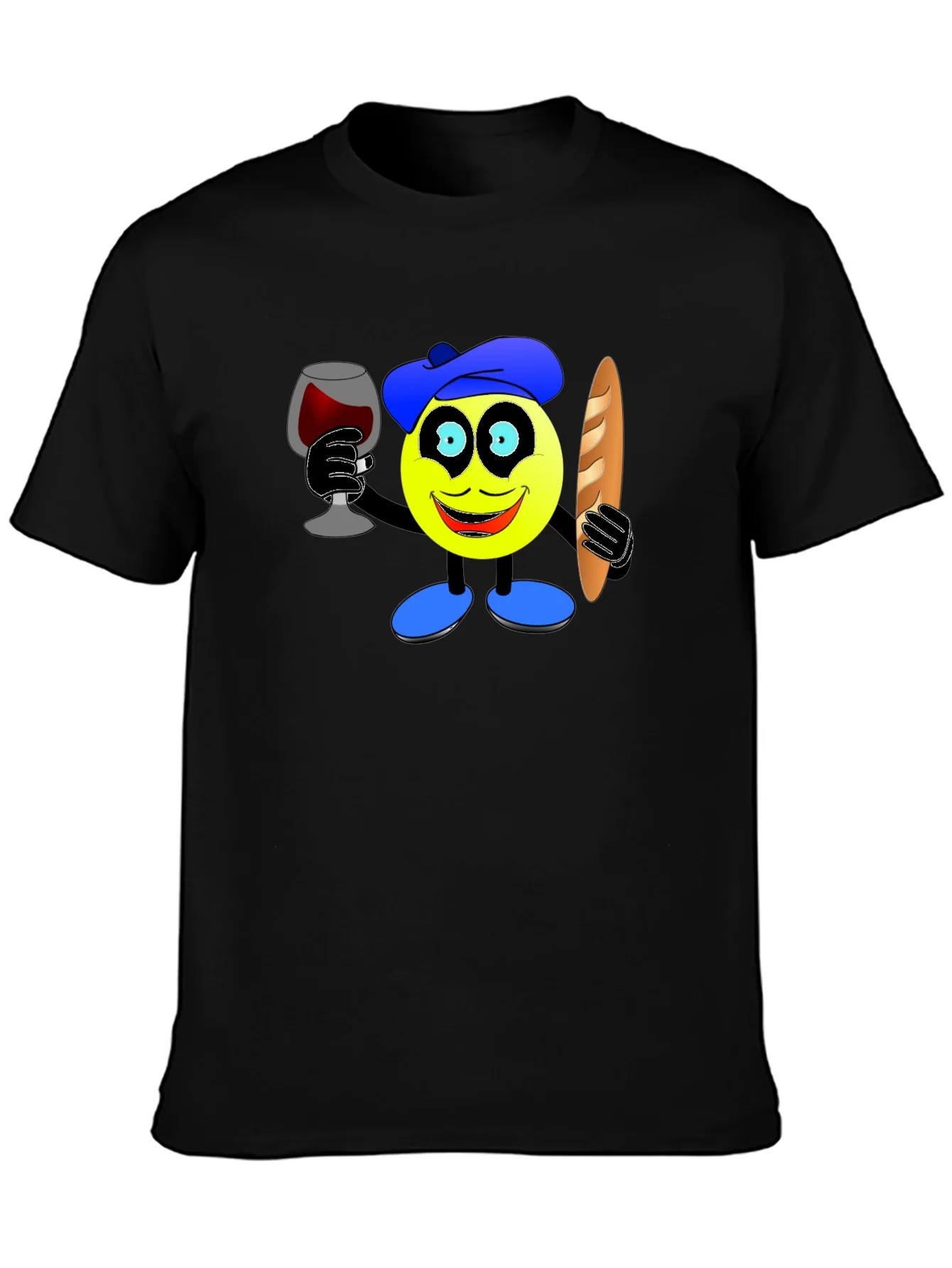 Rebbecca French Emoji T-Shirt - Wine & Baguette