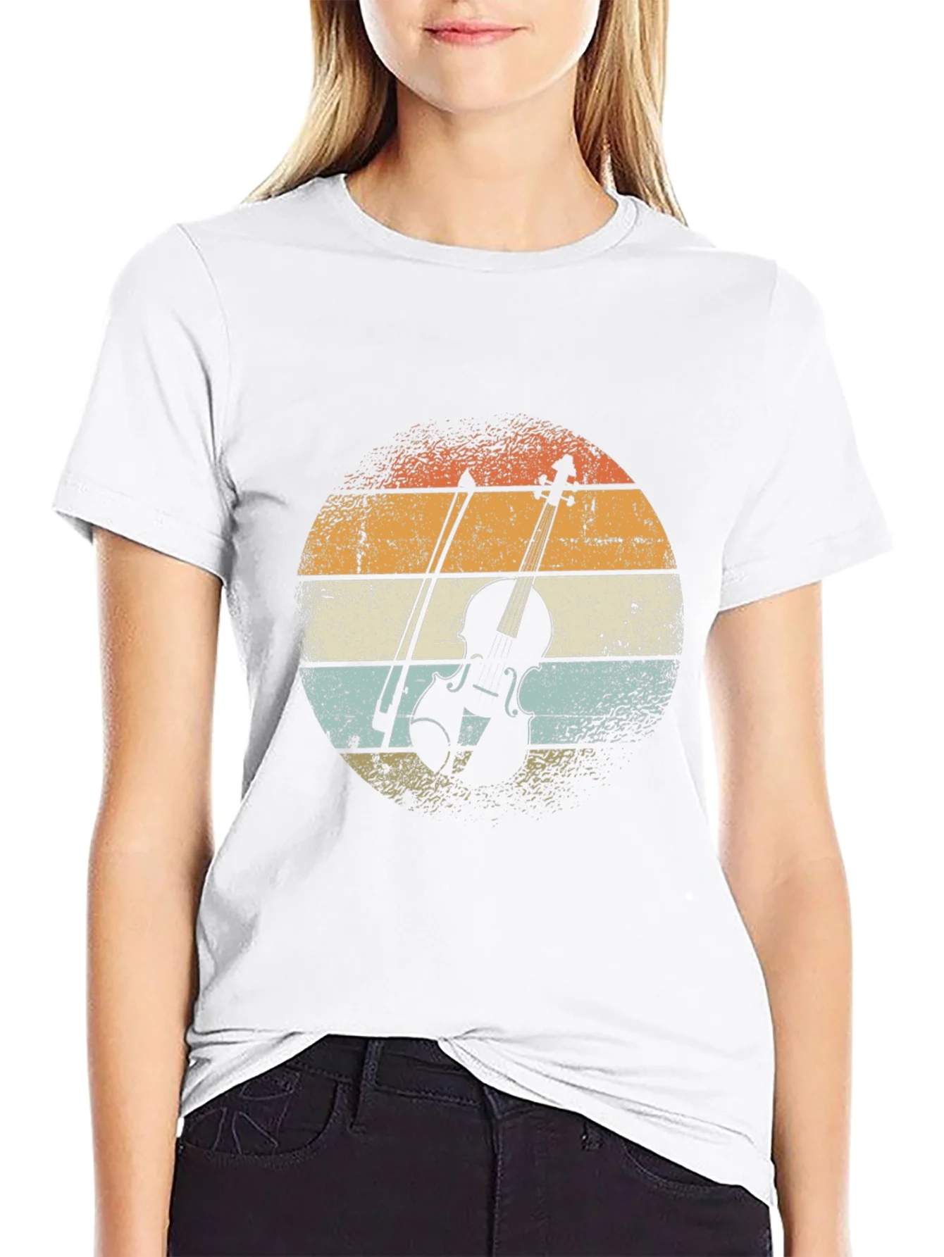 Rebbecca Retro Violin T-Shirt - Musician Apparel