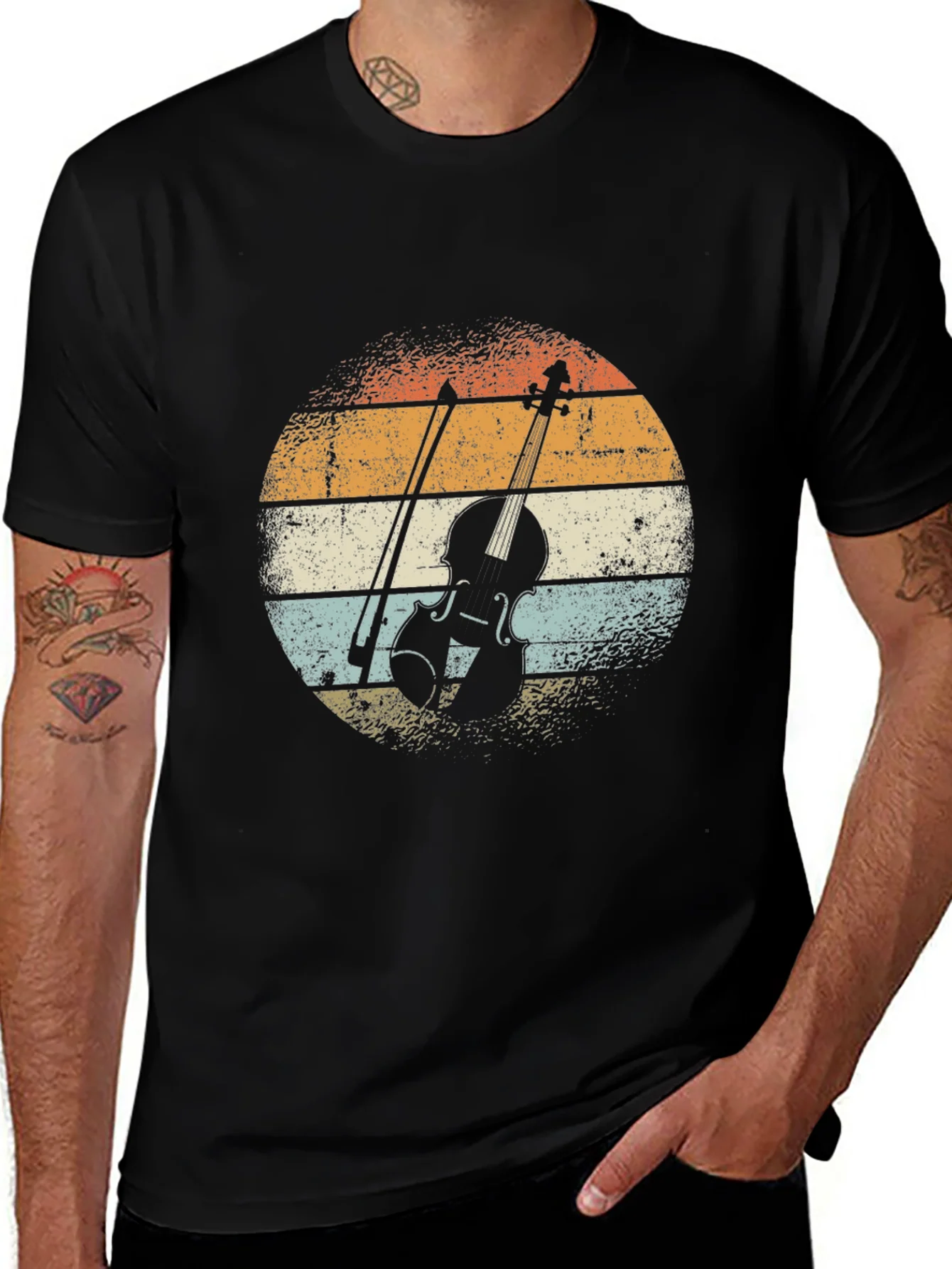 Rebbecca Retro Violin T-Shirt - Musician Apparel