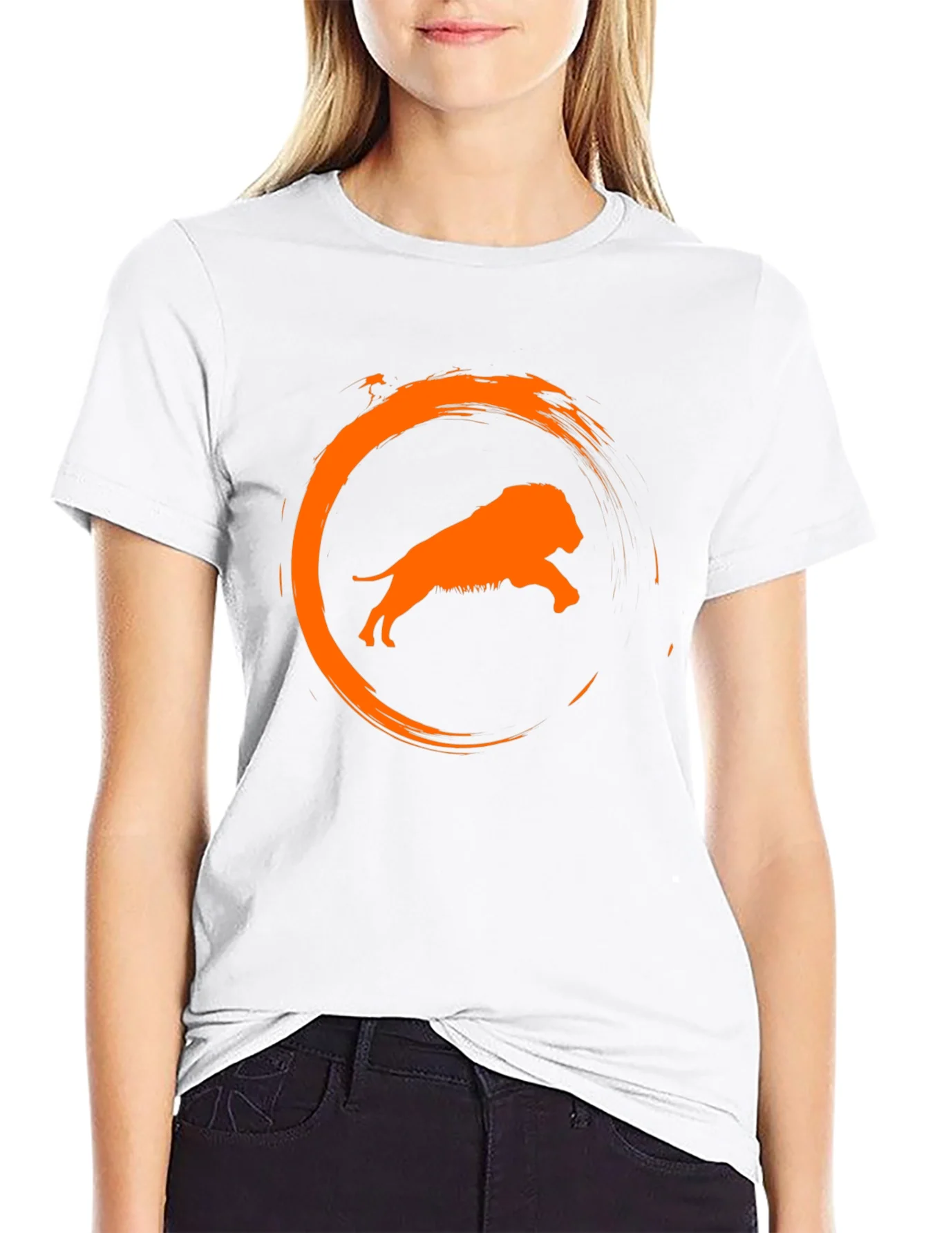 Rebbecca Lion Circle Graphic Black T-Shirt
