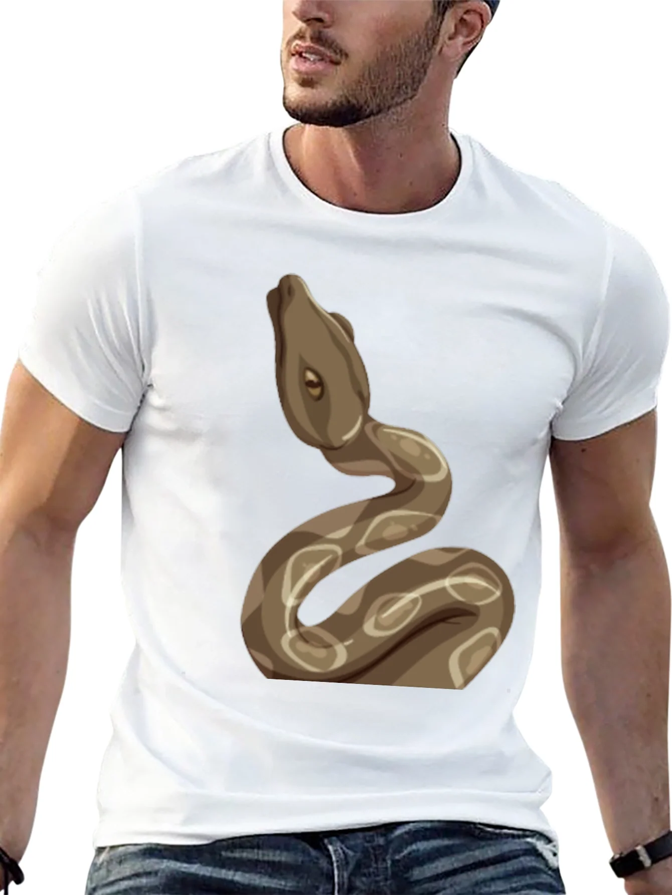 Camiseta Negra con Dise?o de Serpiente