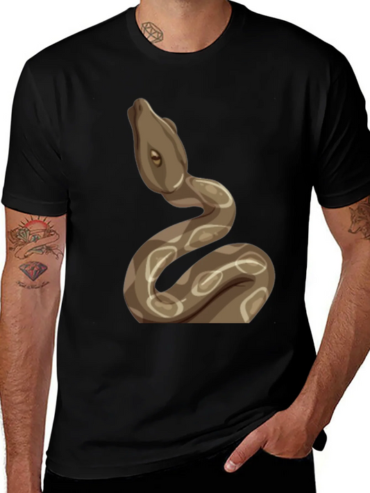 Camiseta Negra con Dise?o de Serpiente
