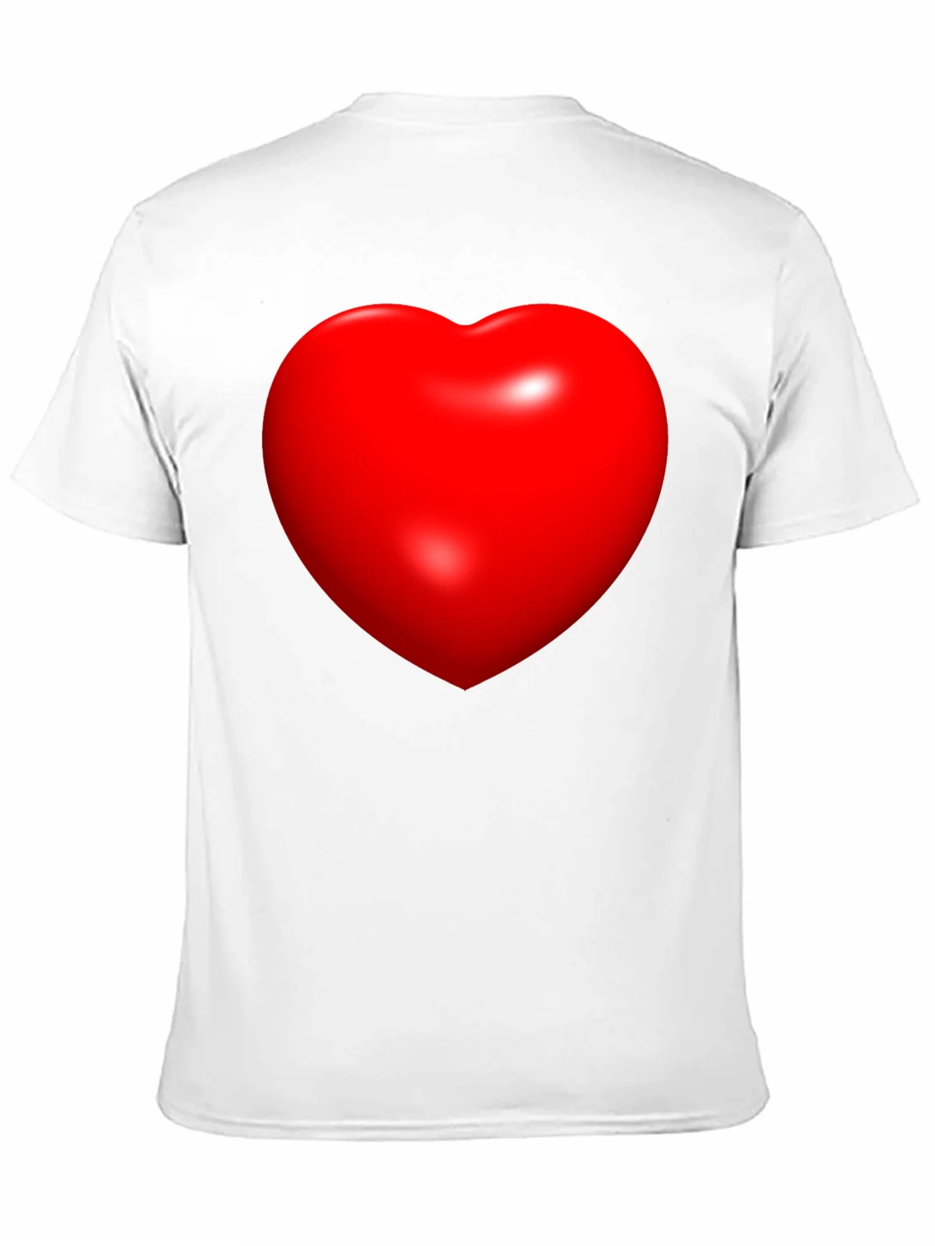Camiseta Negra con Coraz¨®n Rojo 3D