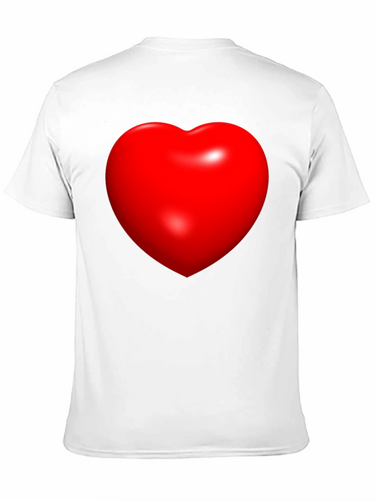 Camiseta Negra con Coraz¨®n Rojo 3D