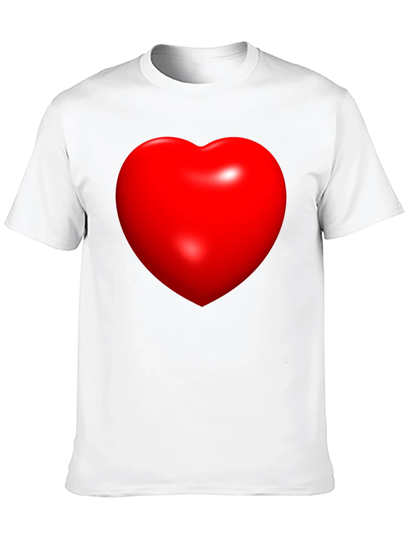 Camiseta Negra con Coraz¨®n Rojo 3D