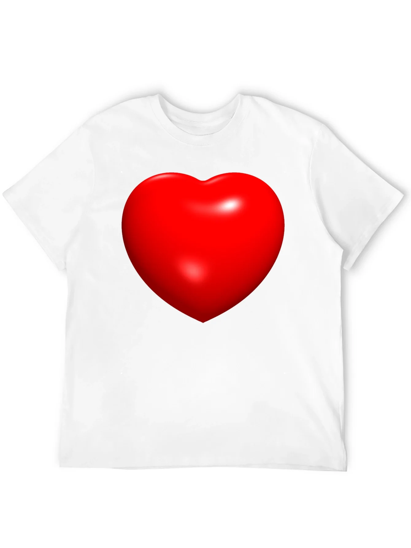 Camiseta Negra con Coraz¨®n Rojo 3D
