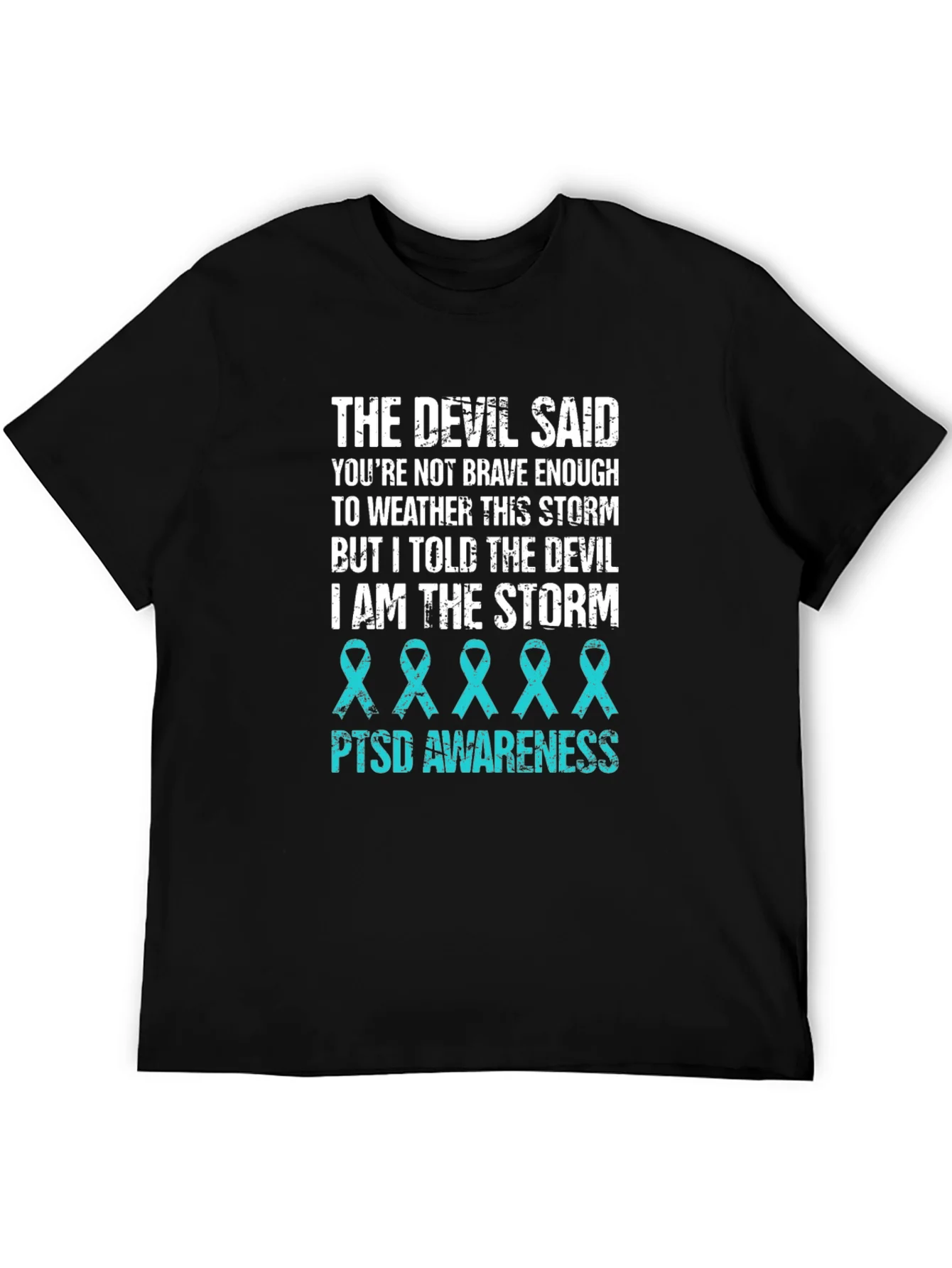 Camiseta Negra con Dise?o PTSD Awareness