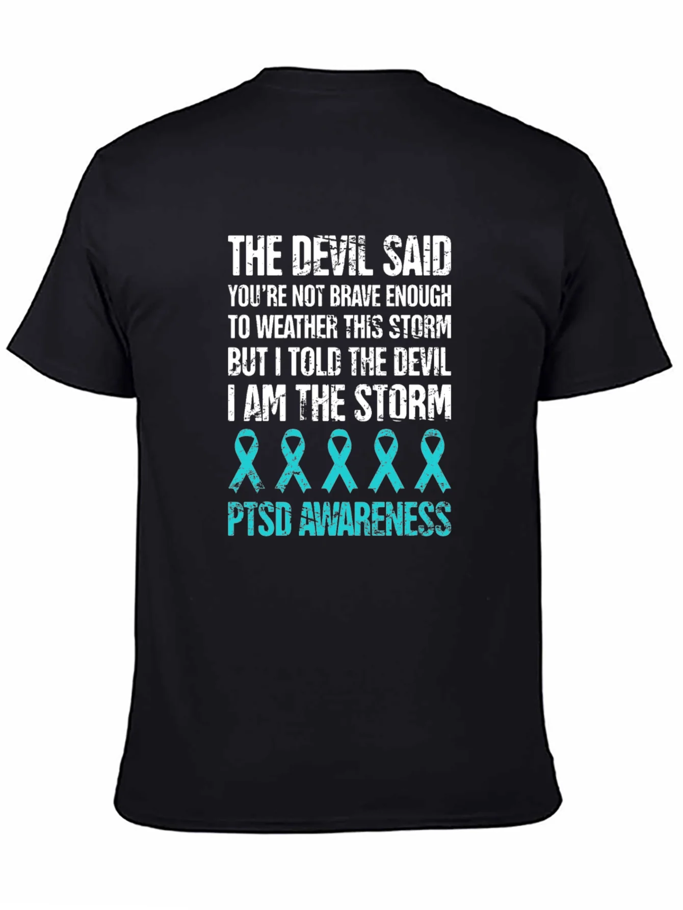 Camiseta Negra con Dise?o PTSD Awareness