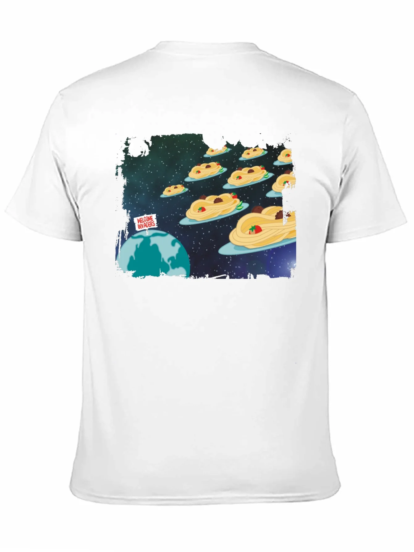 Camiseta Negra Invasion Espagueti Espacial