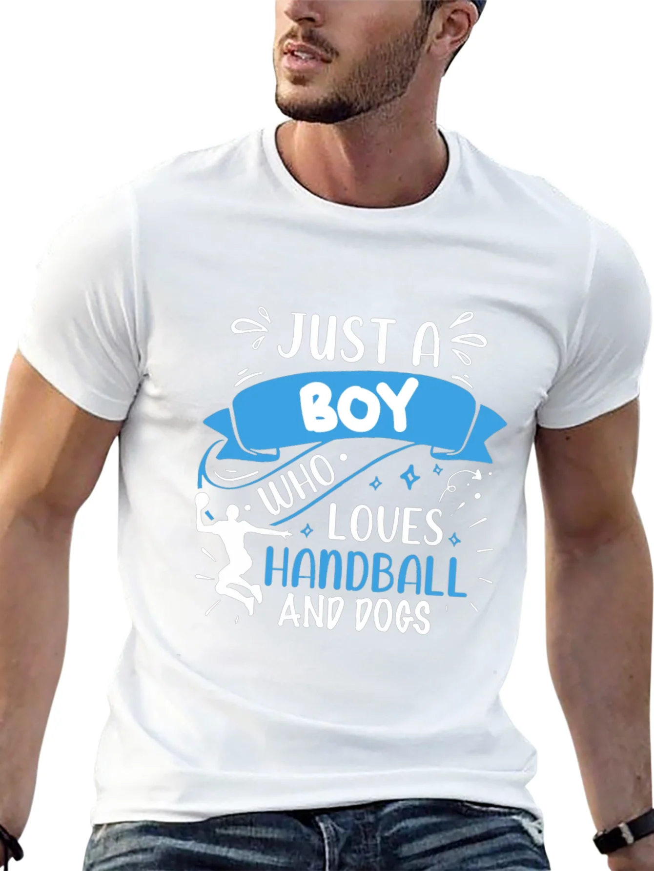 Rebbecca Boy Who Loves Handball and Dogs Black T-Shirt
