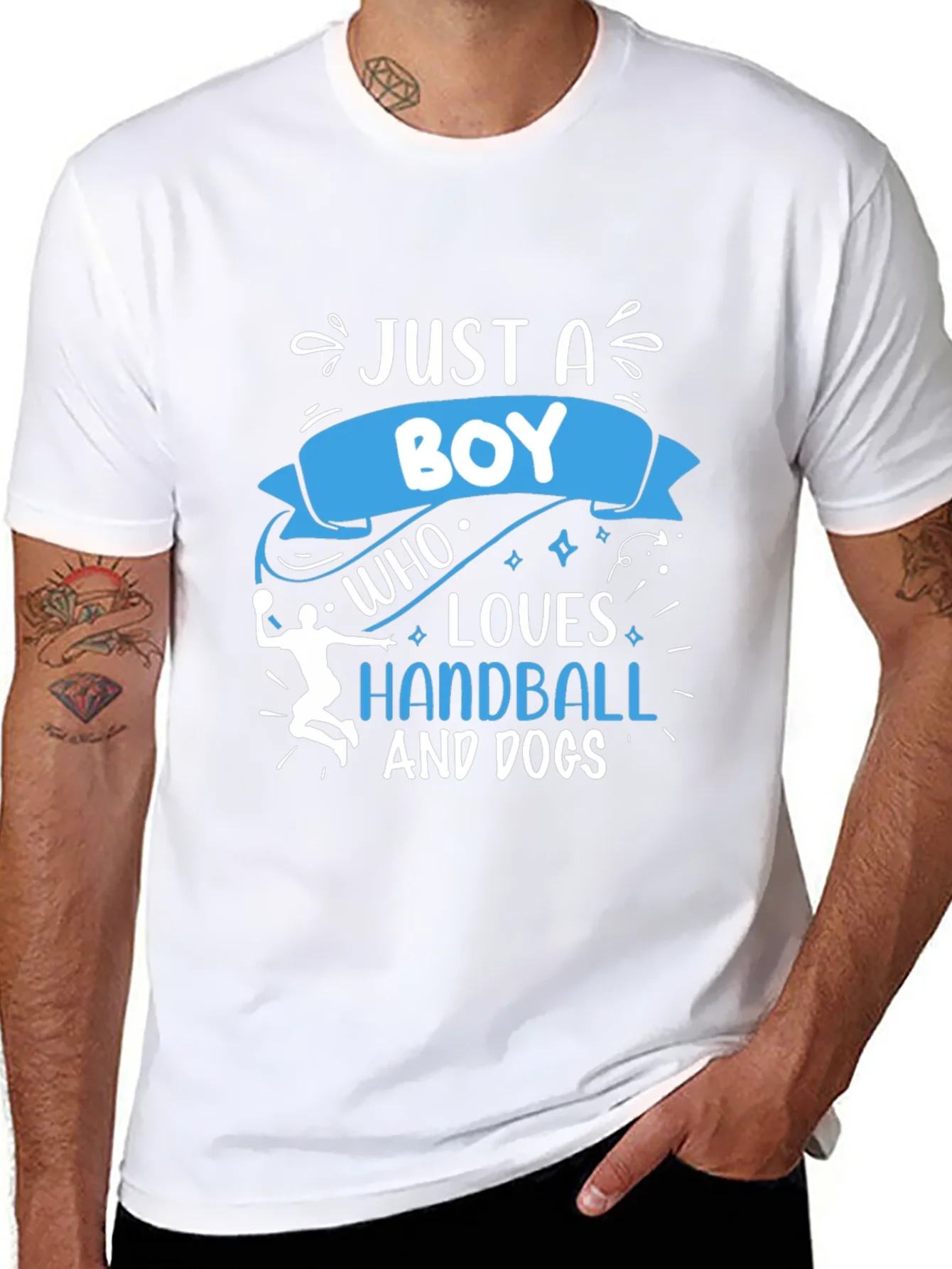 Rebbecca Boy Who Loves Handball and Dogs Black T-Shirt