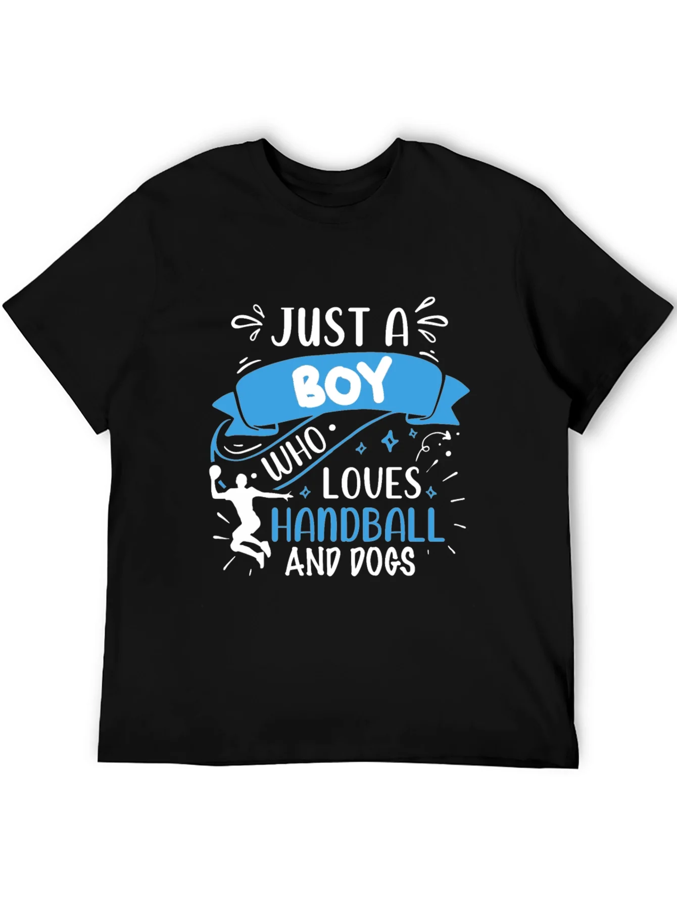 Rebbecca Boy Who Loves Handball and Dogs Black T-Shirt