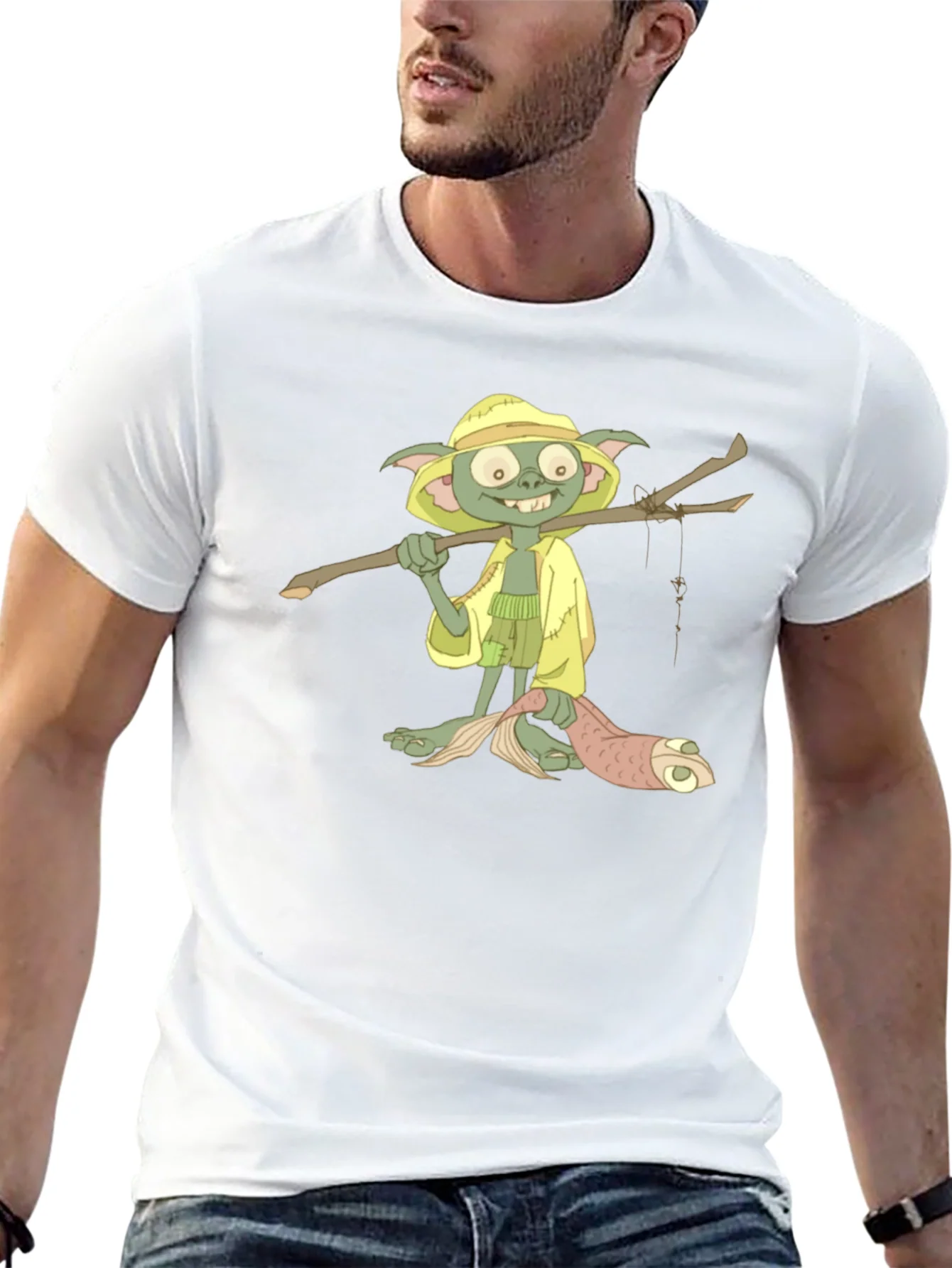 Camiseta Hombre con Dise?o de Personaje Pescador