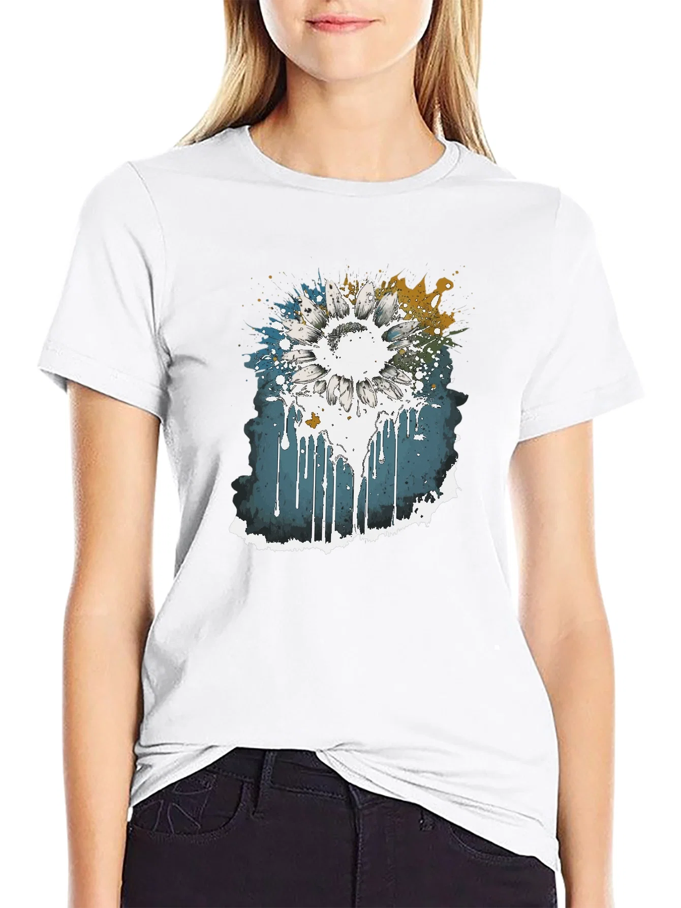 Rebbecca Sunflower Splash Graphic Tee