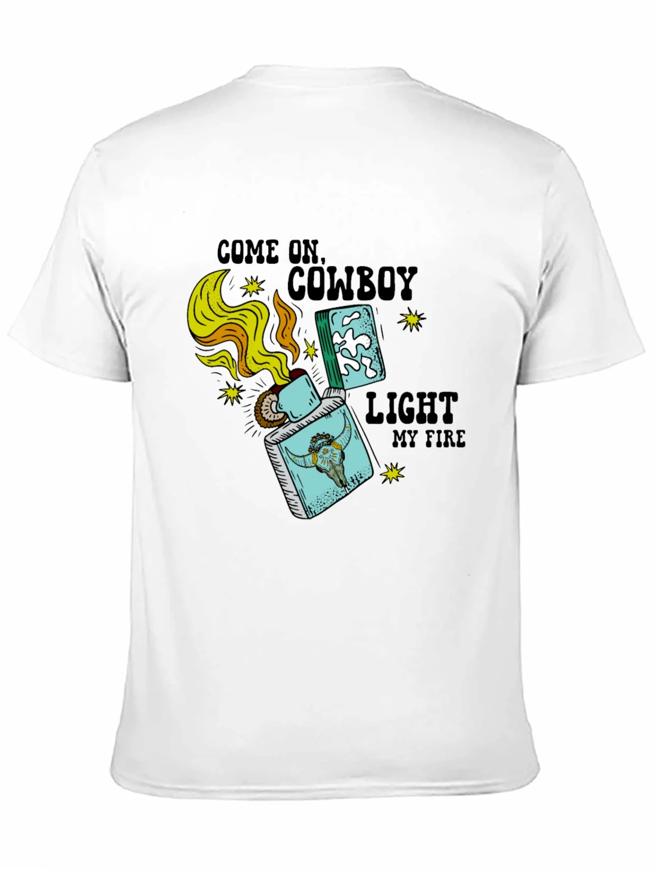 Camiseta Negra Cowboy Light My Fire