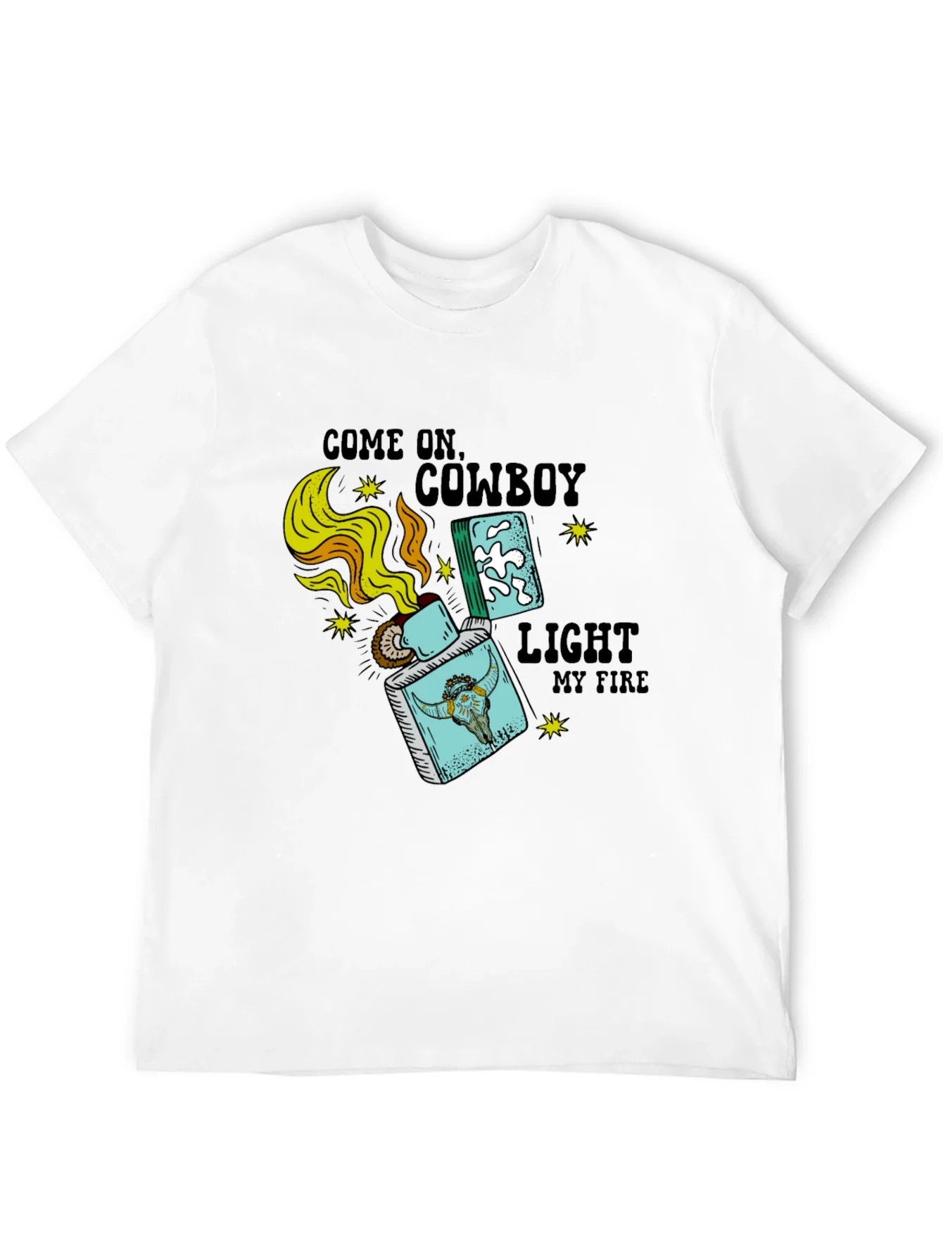 Camiseta Negra Cowboy Light My Fire