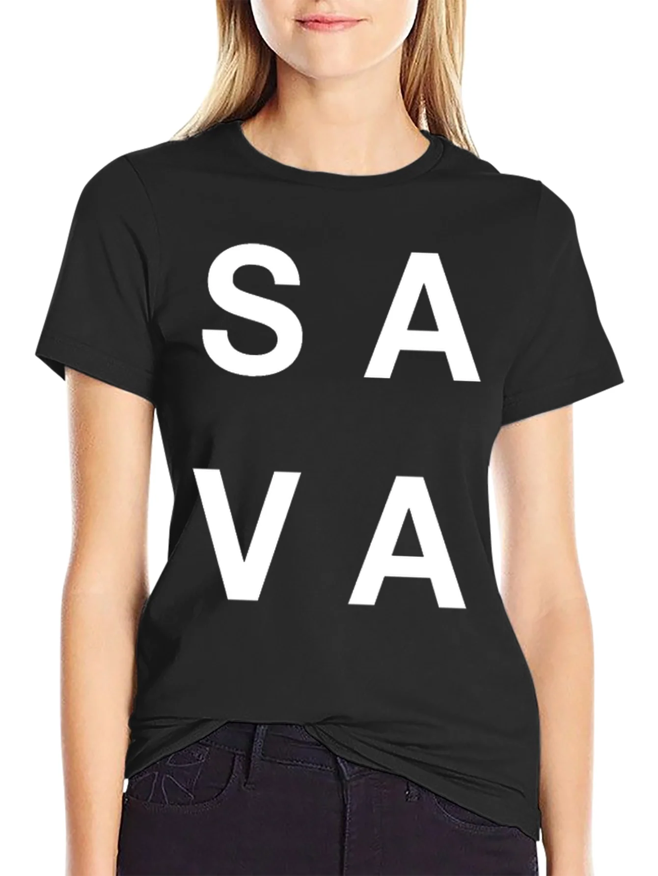 Rebbecca SAVA Graphic Tee - Casual Black T-Shirt