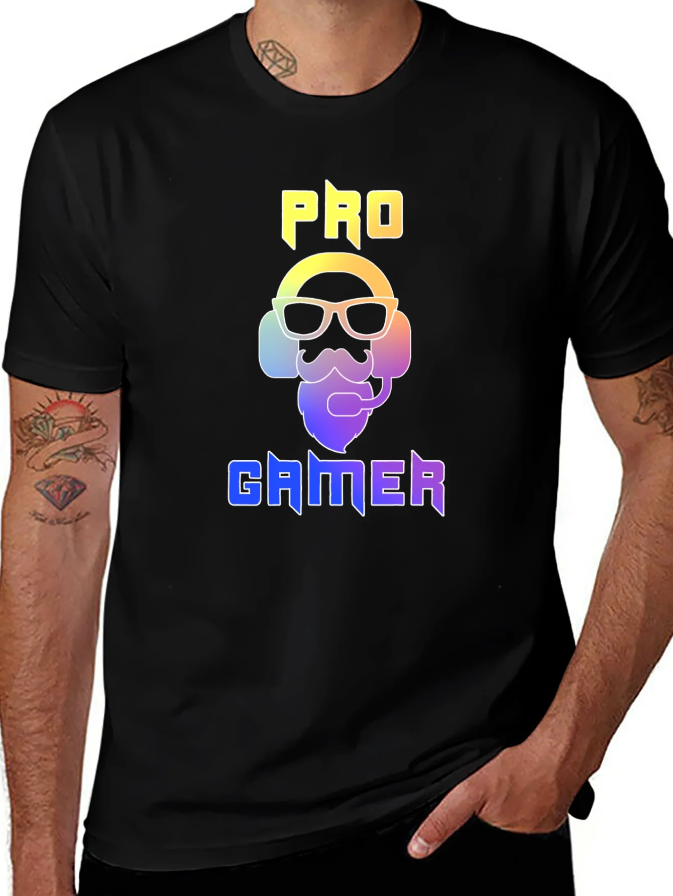 Camiseta Negra Pro Gamer Dise?o Moderno