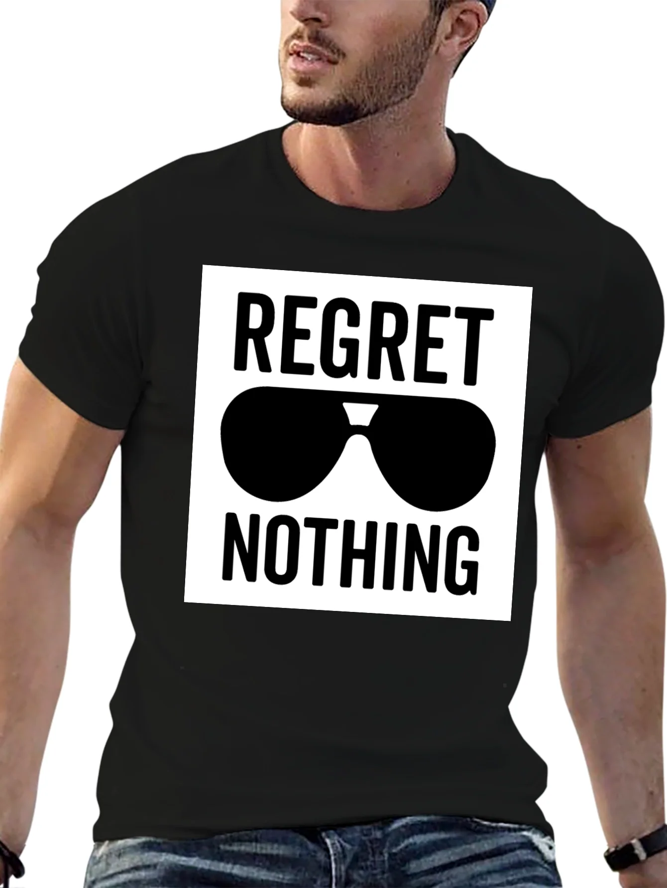 Rebbecca Regret Nothing Sunglasses Graphic Tee - Black