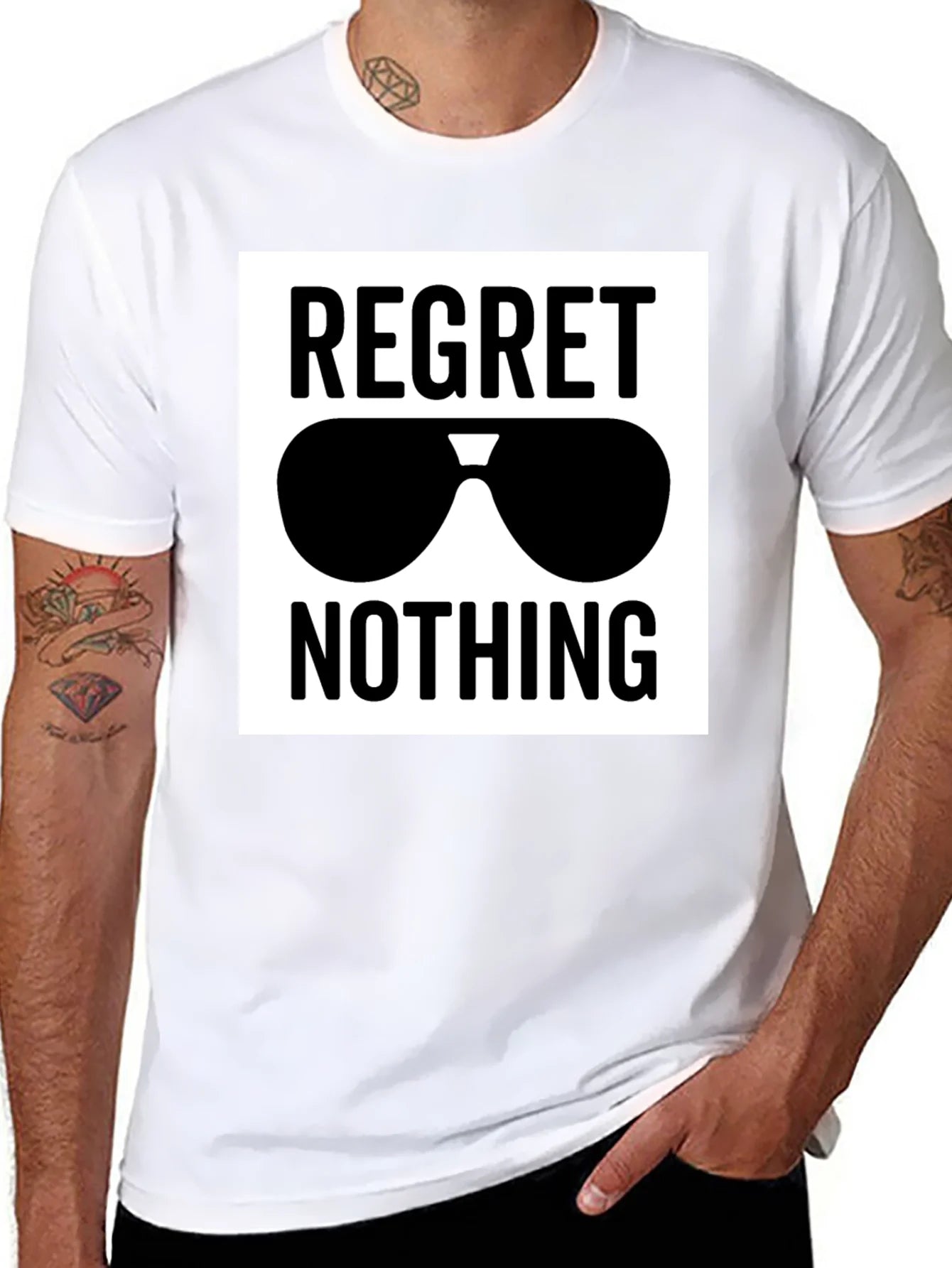 Rebbecca Regret Nothing Sunglasses Graphic Tee - Black