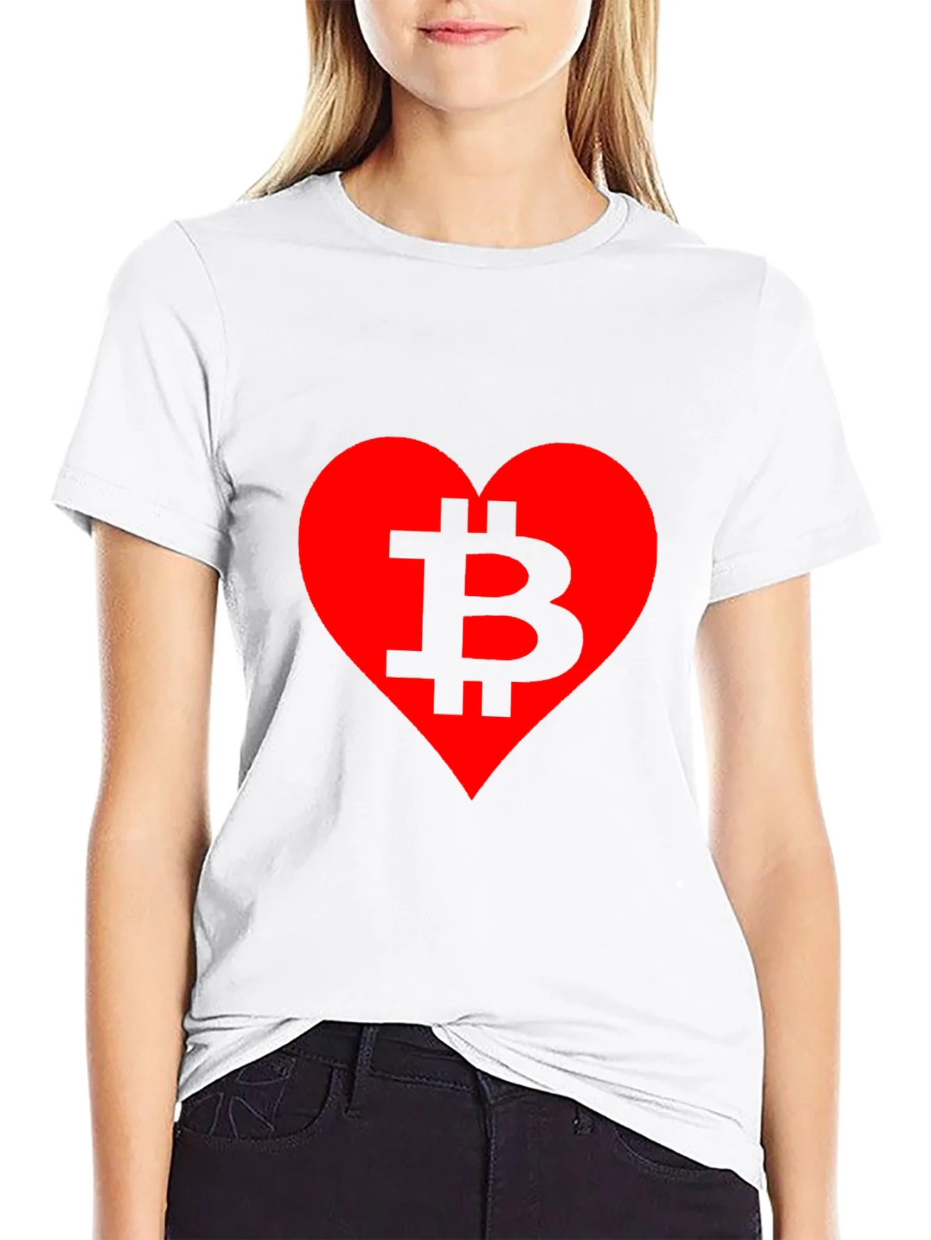 Rebbecca Bitcoin Lover T-Shirt - Crypto Heart Tee