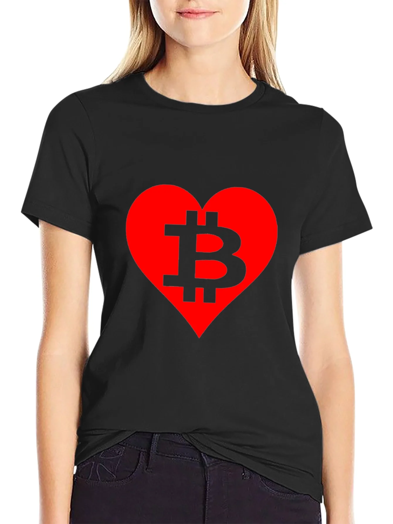 Rebbecca Bitcoin Lover T-Shirt - Crypto Heart Tee