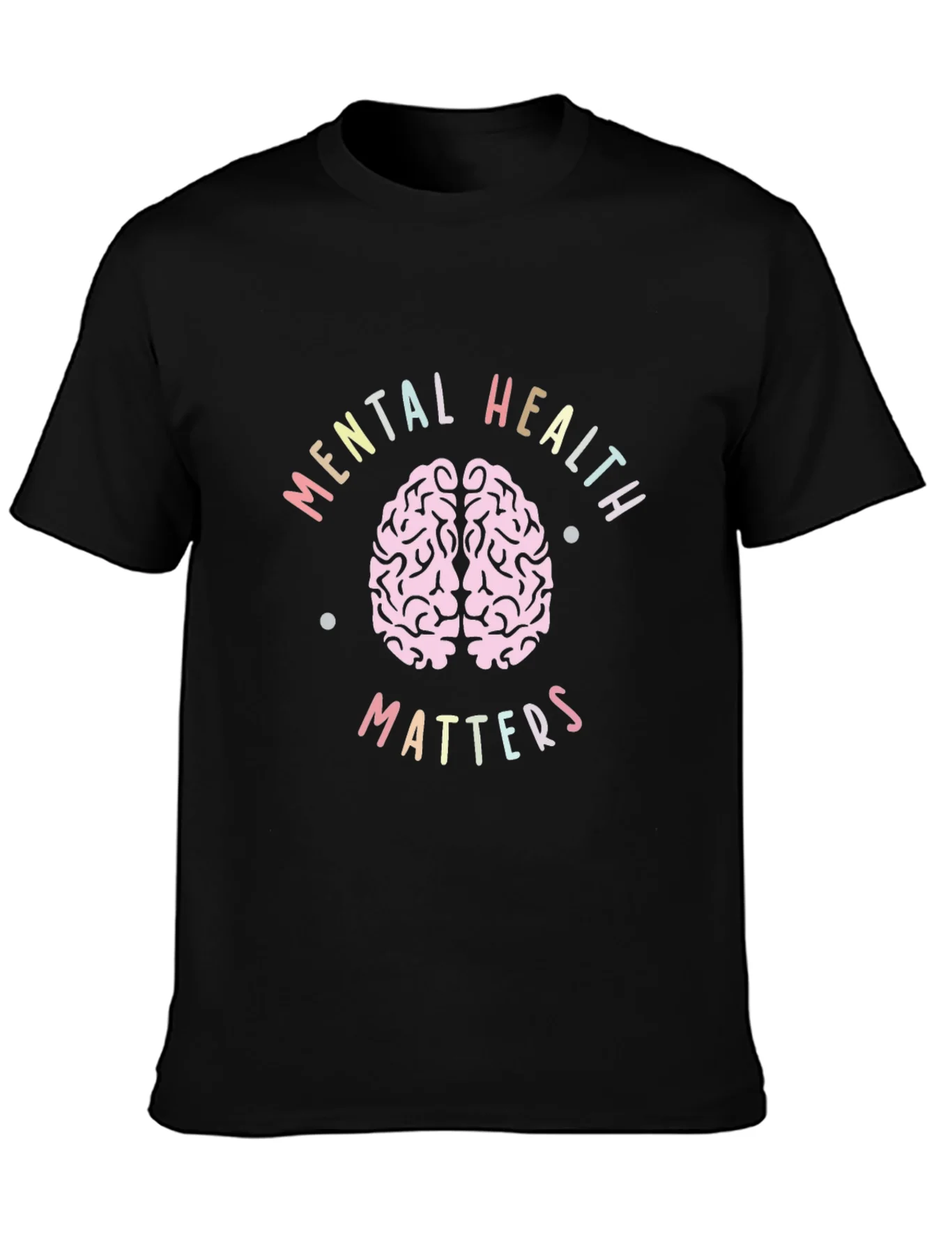 Camiseta Negra Salud Mental Importa Dise?o Cerebro