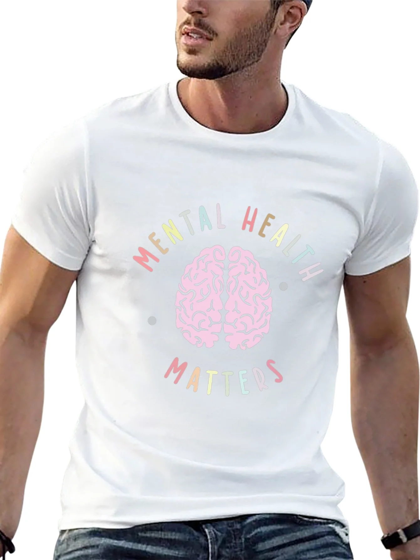 Camiseta Negra Salud Mental Importa Dise?o Cerebro