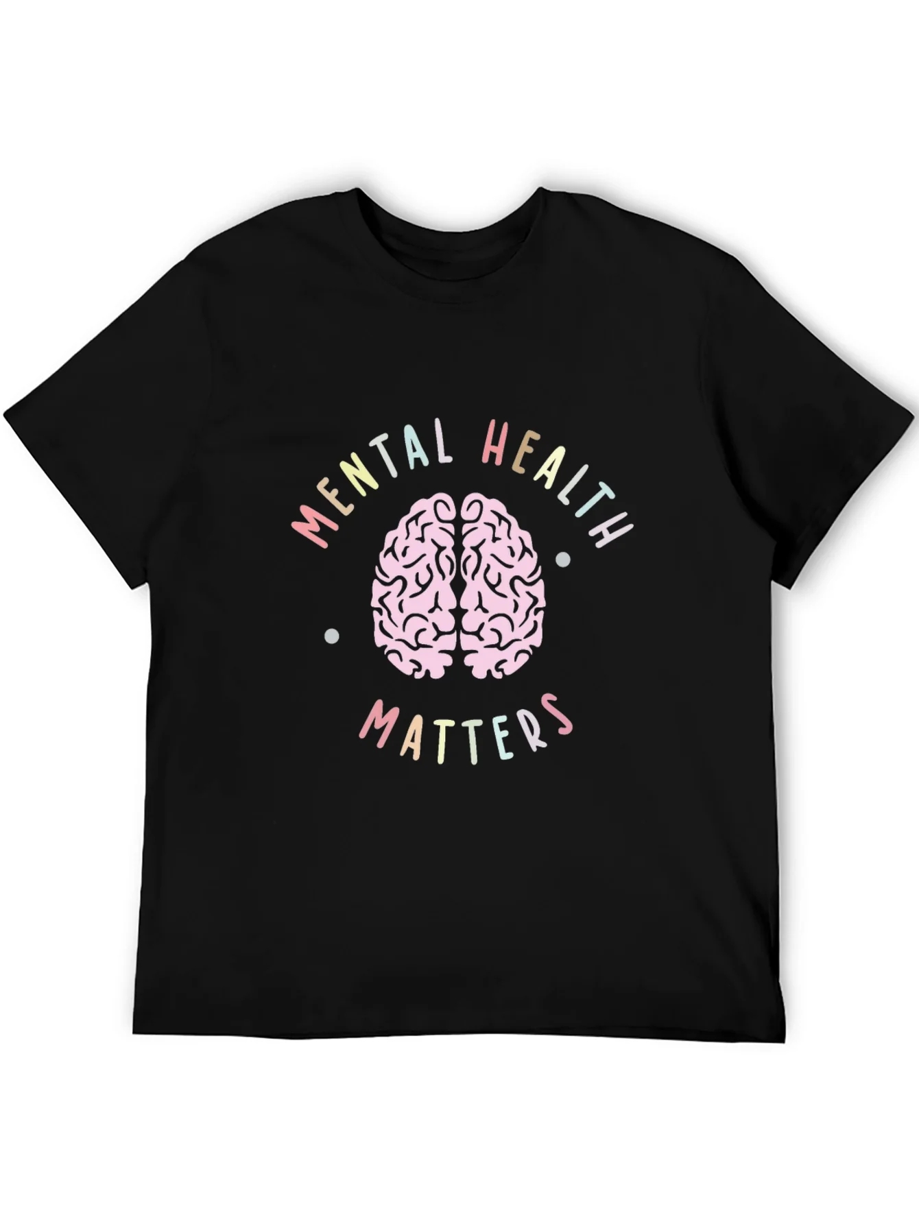 Camiseta Negra Salud Mental Importa Dise?o Cerebro