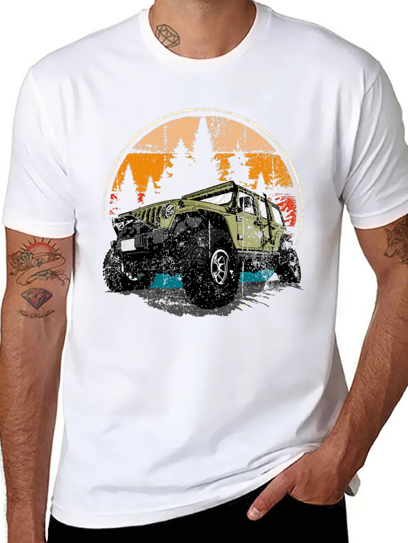 Camiseta Negra Retro Aventura 4x4 Off-Road
