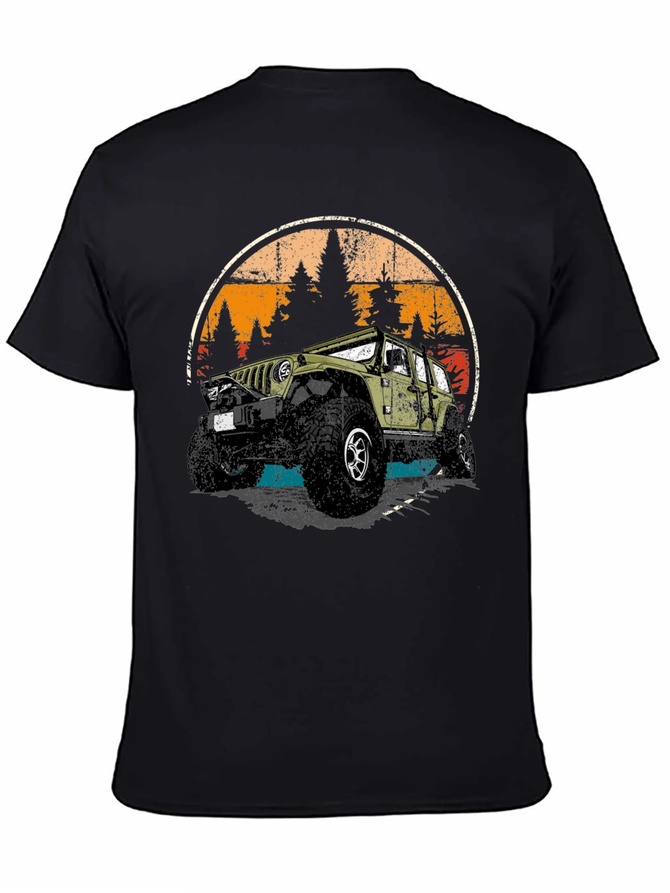Camiseta Negra Retro Aventura 4x4 Off-Road