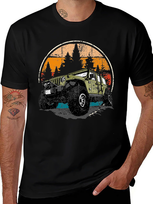 Camiseta Negra Retro Aventura 4x4 Off-Road