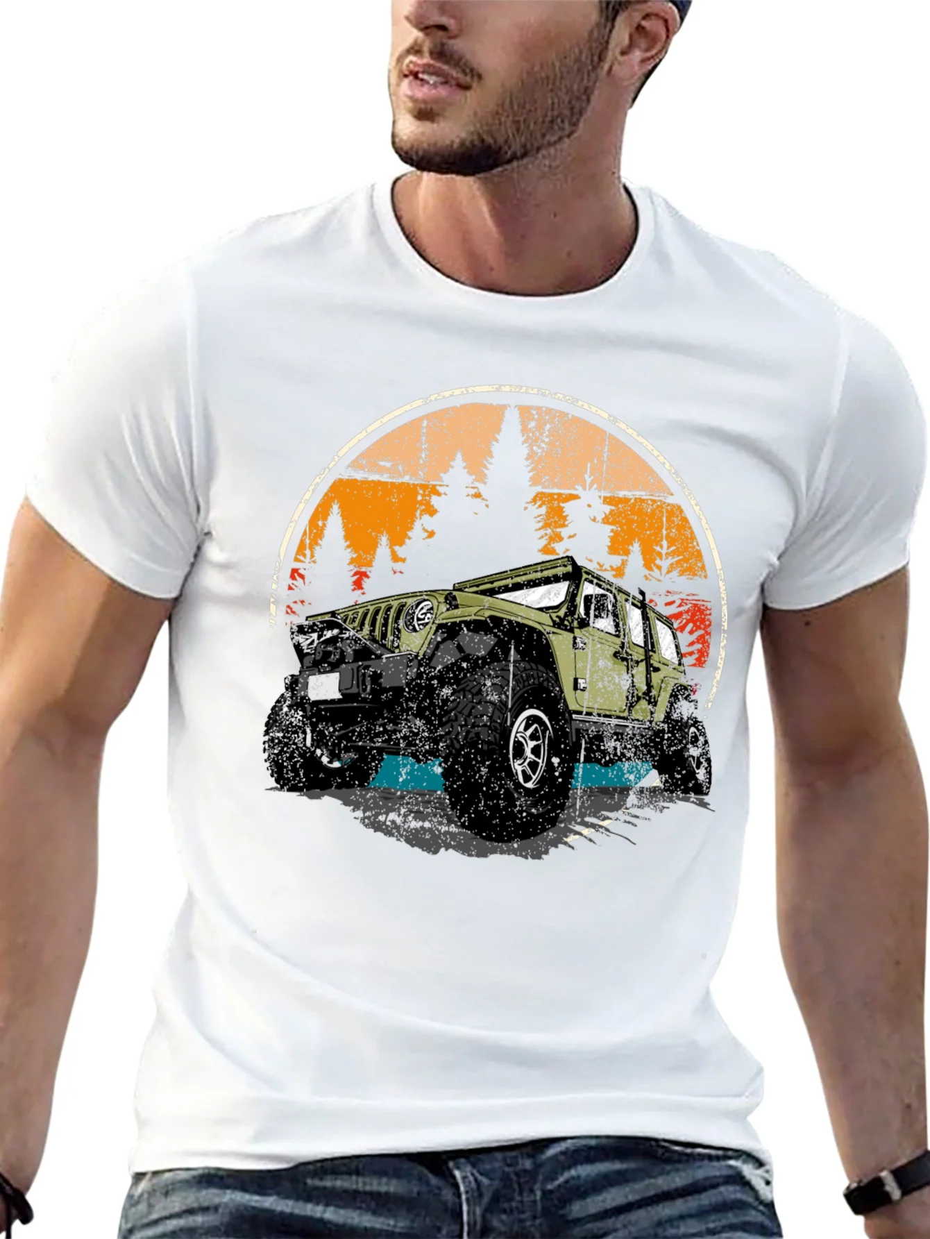 Camiseta Negra Retro Aventura 4x4 Off-Road