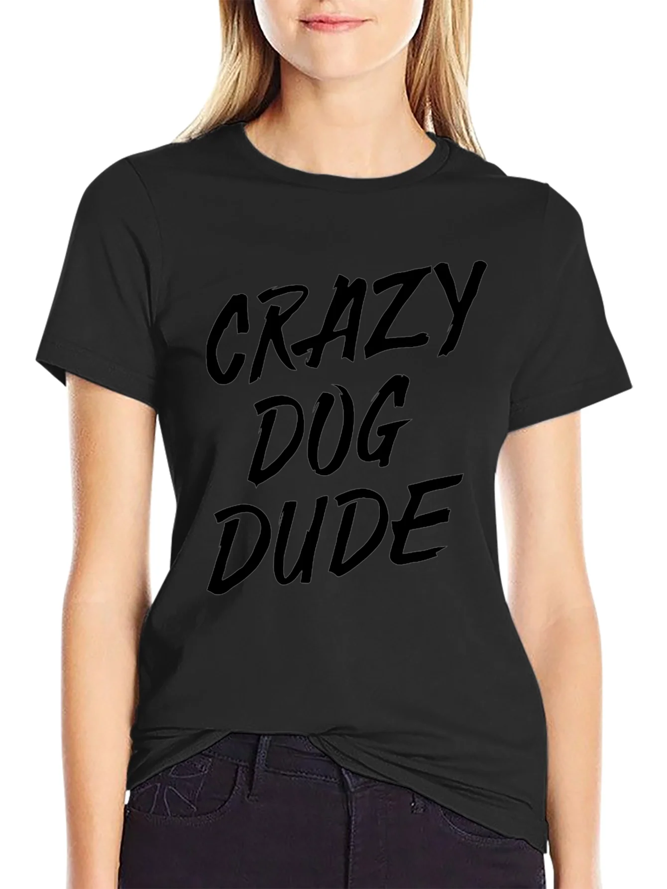 Camiseta Negra Hombre: Crazy Dog Dude