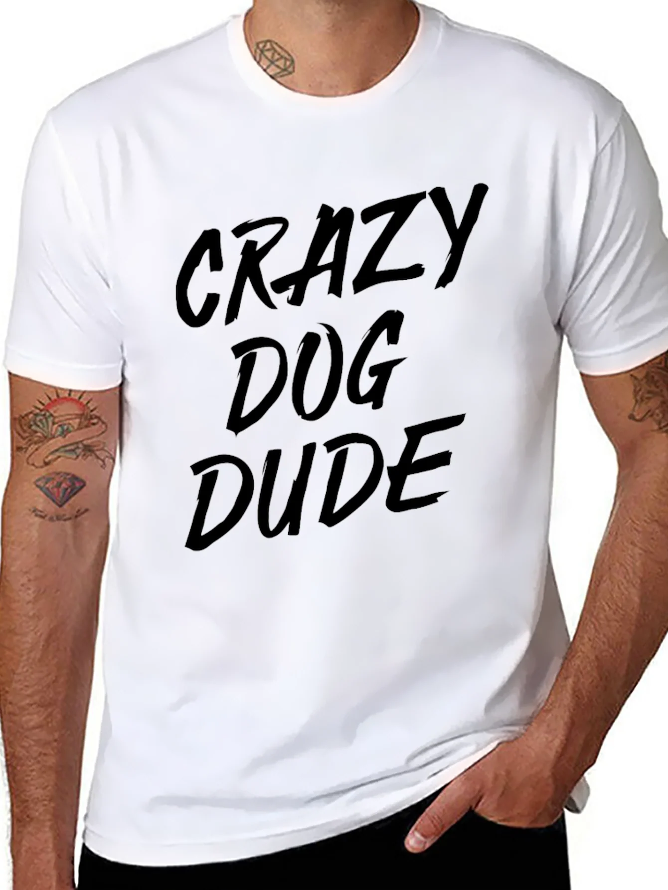Camiseta Negra Hombre: Crazy Dog Dude