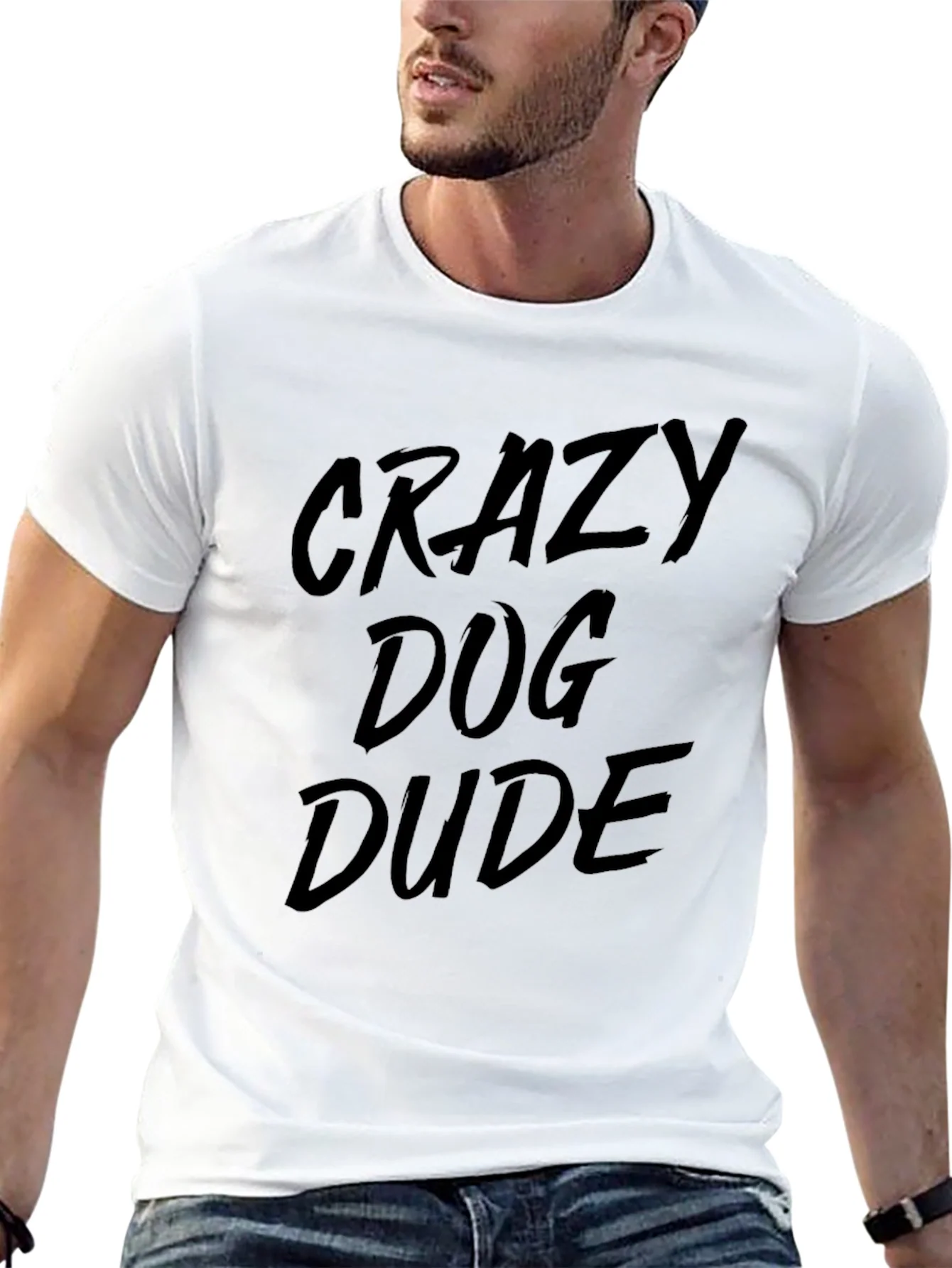 Camiseta Negra Hombre: Crazy Dog Dude