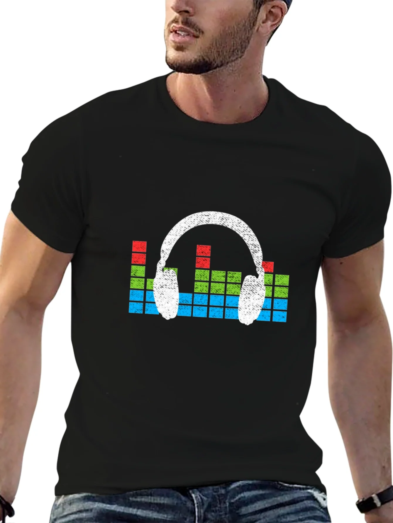 Rebbecca Retro Headphones Graphic T-Shirt - Music Lover Tee