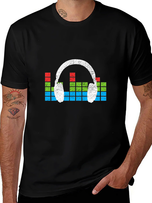Rebbecca Retro Headphones Graphic T-Shirt - Music Lover Tee
