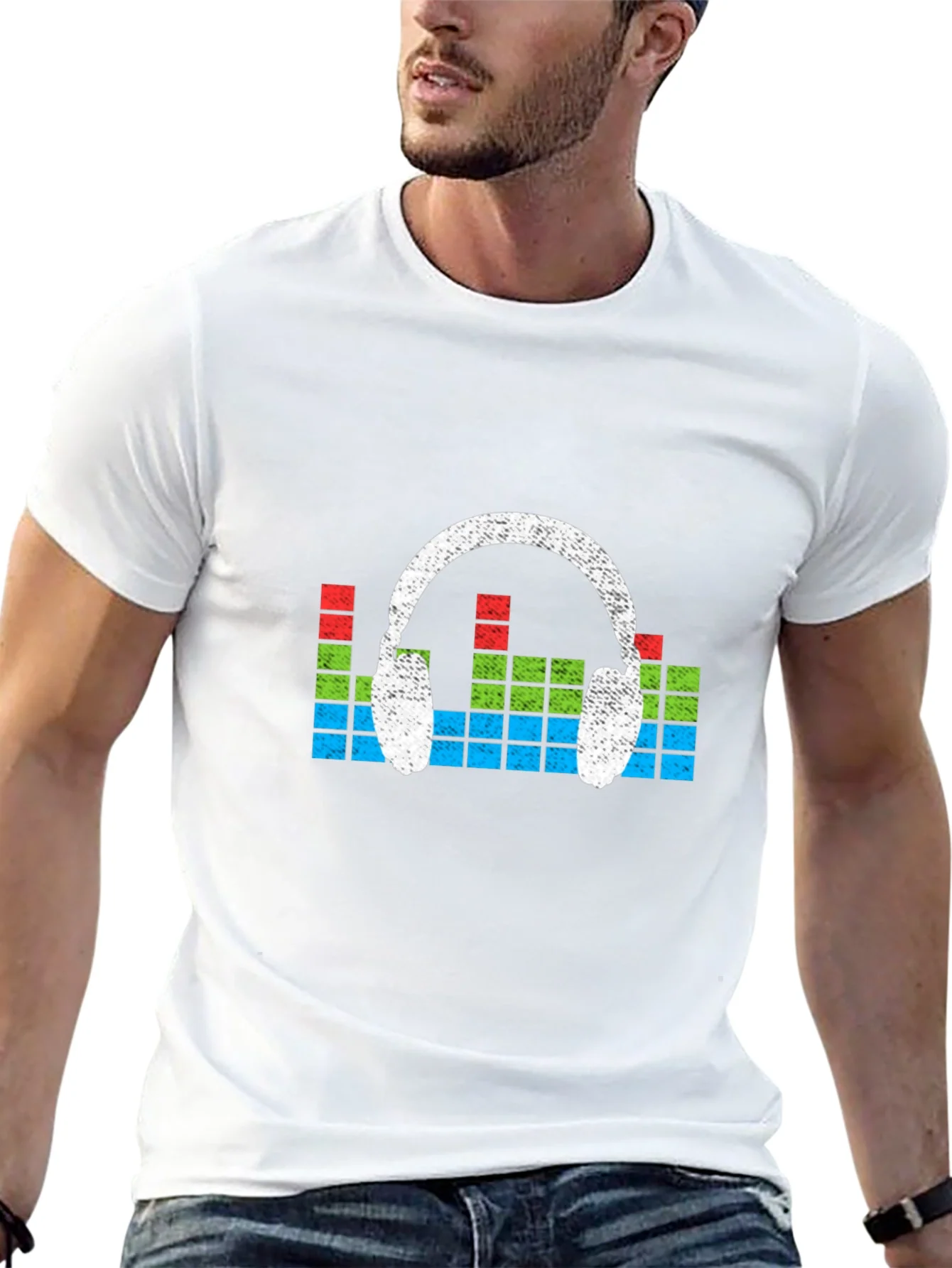 Rebbecca Retro Headphones Graphic T-Shirt - Music Lover Tee