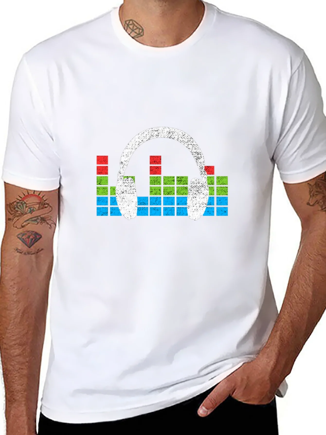 Rebbecca Retro Headphones Graphic T-Shirt - Music Lover Tee