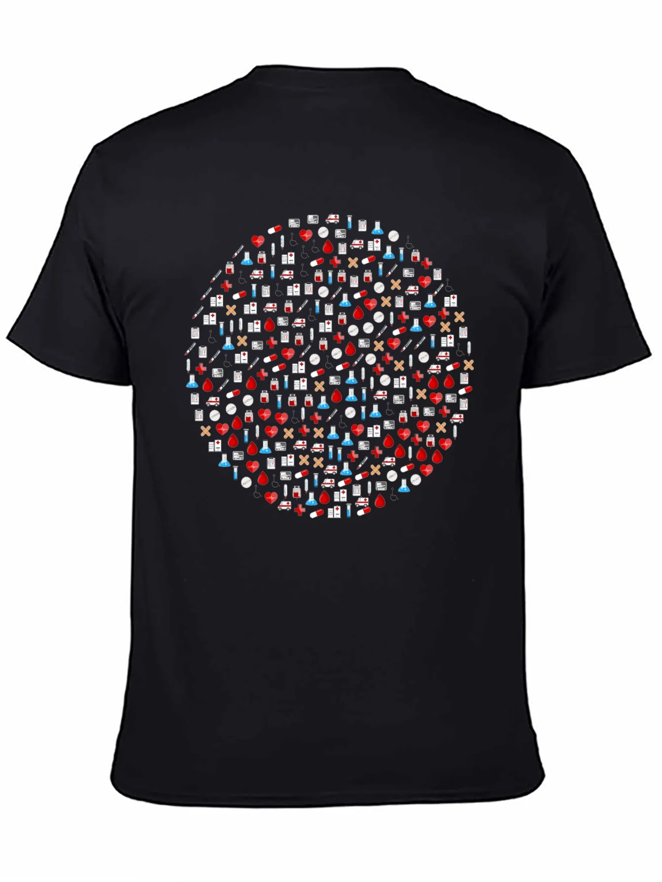 Camiseta Negra Estampado M¨¦dico