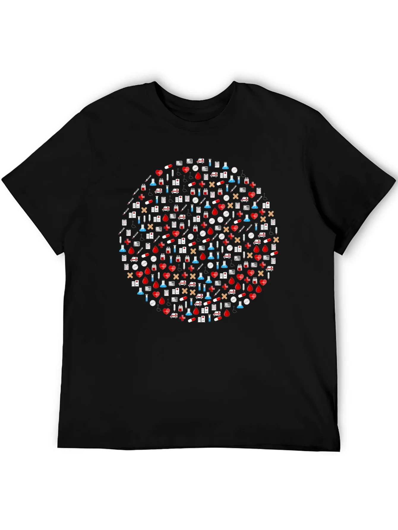 Camiseta Negra Estampado M¨¦dico